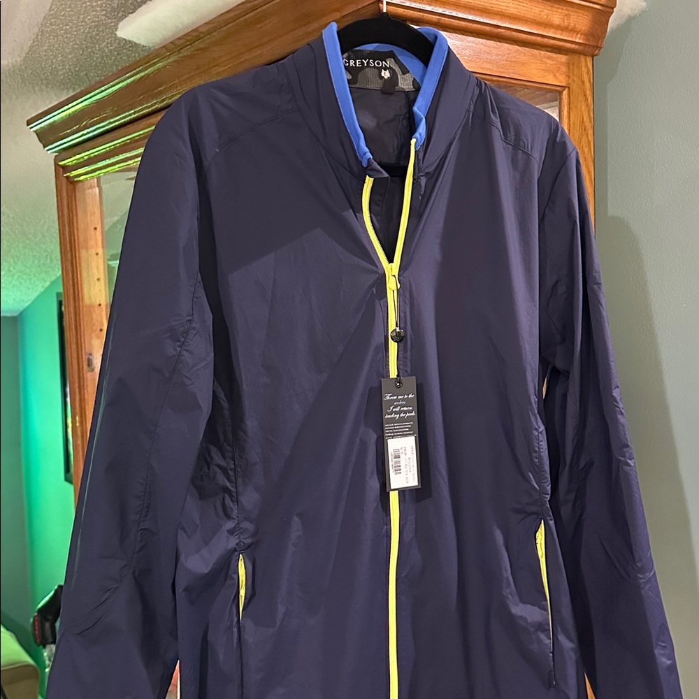 Greyson Trailwolf Lightweight Windproof Golf Jacket, Men's L Maltese Blue  NWT